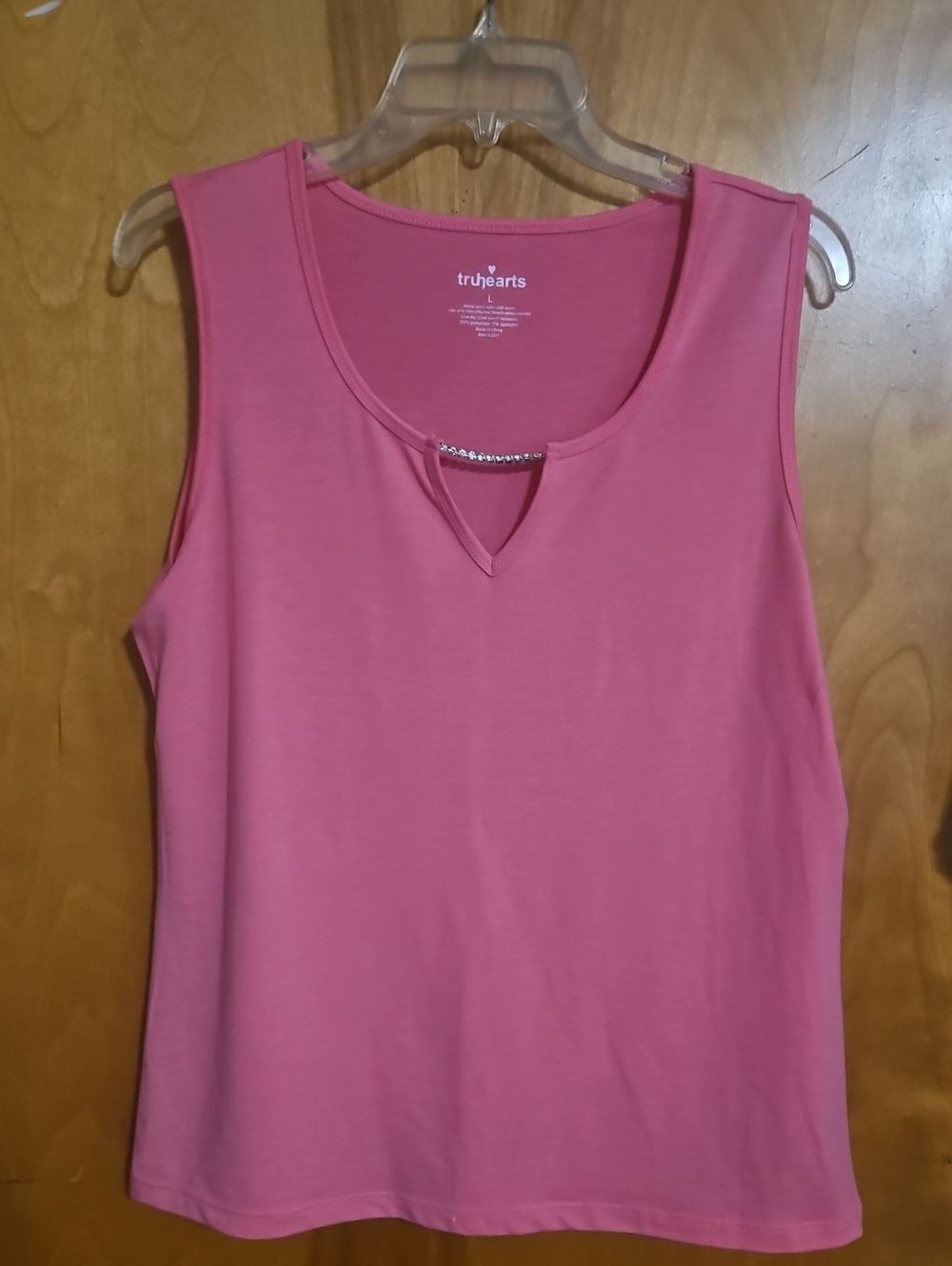 Women's Pink Sleeveless Jewel-Accent Tank